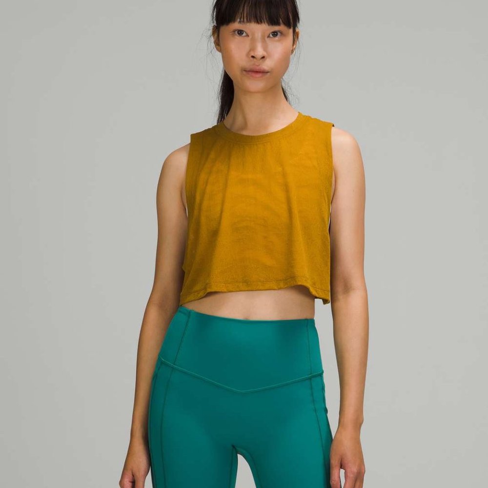 Lululemon All Yours Crop Tank Top *Train Gold Spice Size 6